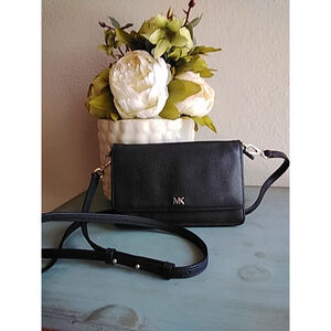 Michael Kors Black Leather Crossbody Bag